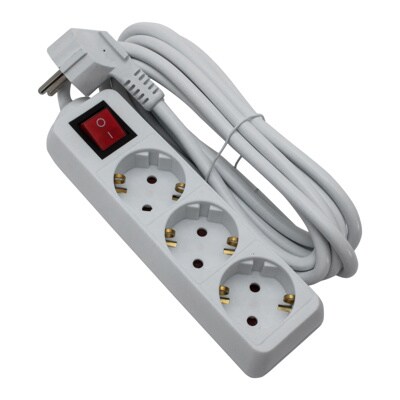 Prelungitor STROHM 5948833066457, 3 prize Shucko, 5m, alb