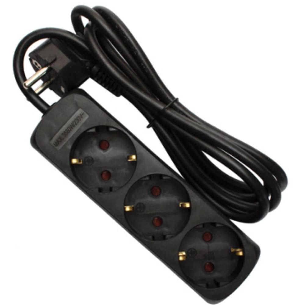 Prelungitor STROHM 5948833077811, 3 prize Shucko, 3m, negru