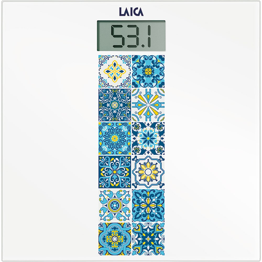Cantar corporal LAICA PS1082B, 180Kg, electronic, sticla, alb