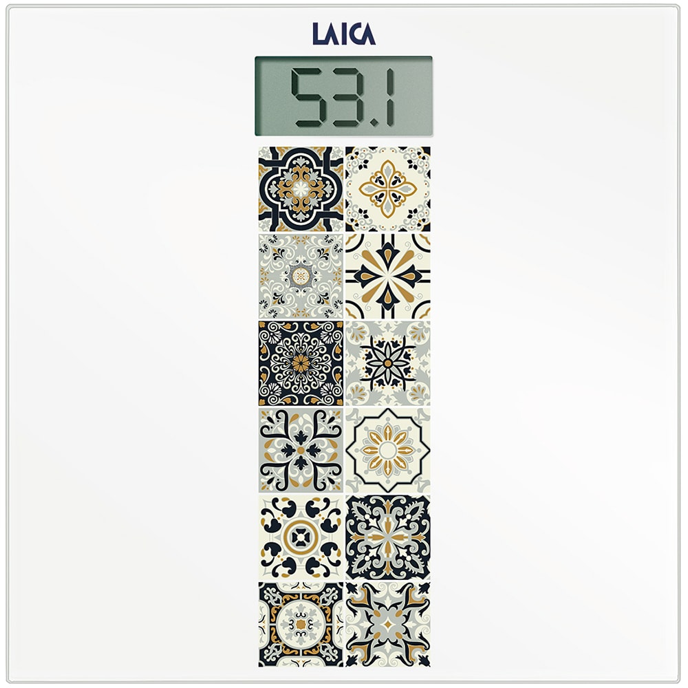 Cantar corporal LAICA PS1082N, 180Kg, sticla, alb