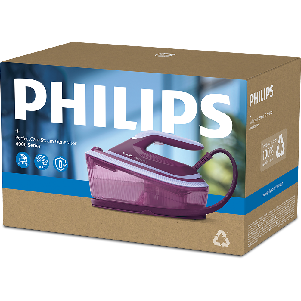 Statie de calcat PHILIPS Seria 4000 PSG4020/30, 2400W, 450g/min, 1.7l, talpa SteamGlide+, mov