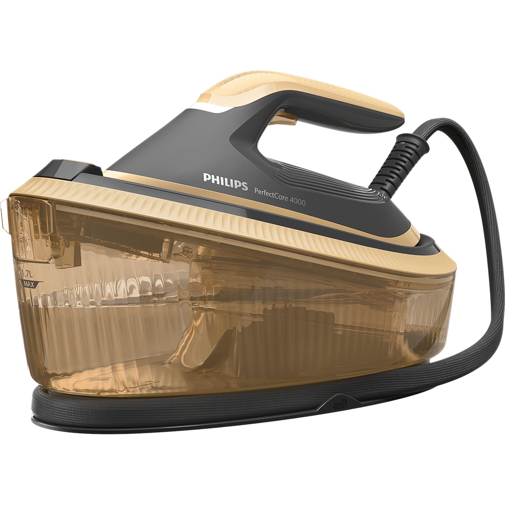 Statie de calcat PHILIPS Seria 4000 PSG4040/80, 2400W, 500g/min, 1.7l, talpa SteamGlide+, auriu-negru