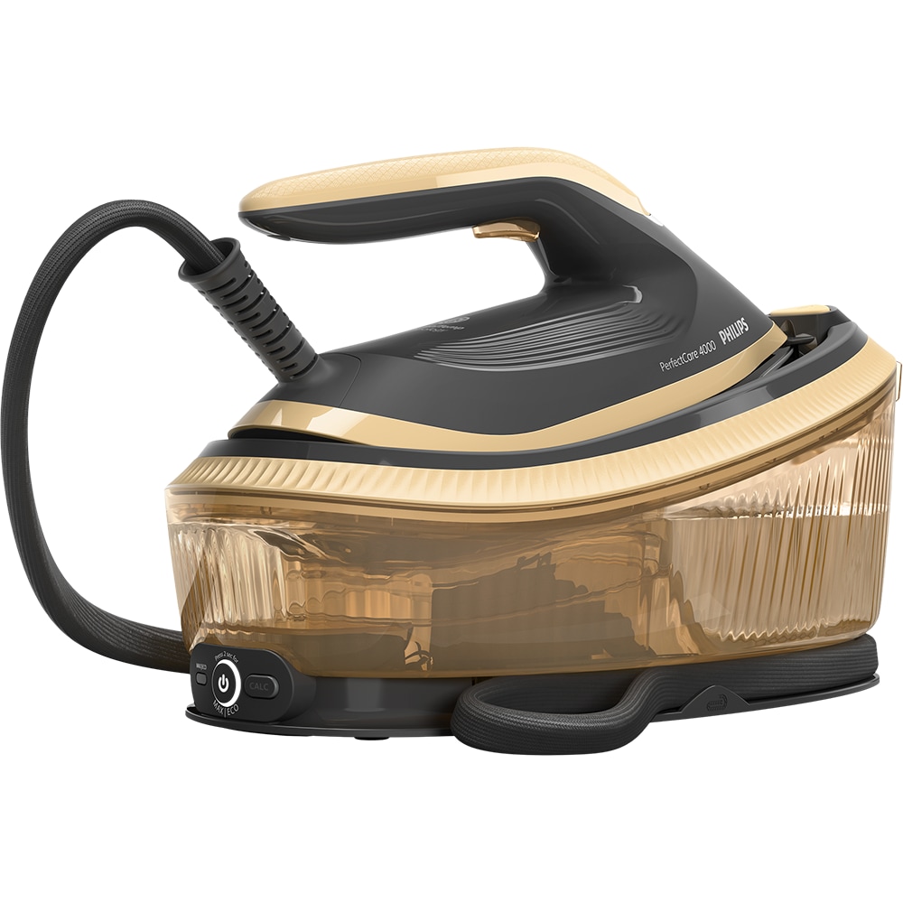 Statie de calcat PHILIPS Seria 4000 PSG4040/80, 2400W, 500g/min, 1.7l, talpa SteamGlide+, auriu-negru