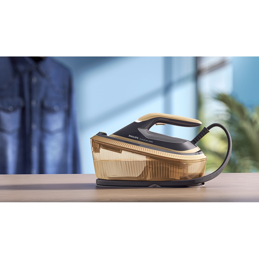 Statie de calcat PHILIPS Seria 4000 PSG4040/80, 2400W, 500g/min, 1.7l, talpa SteamGlide+, auriu-negru