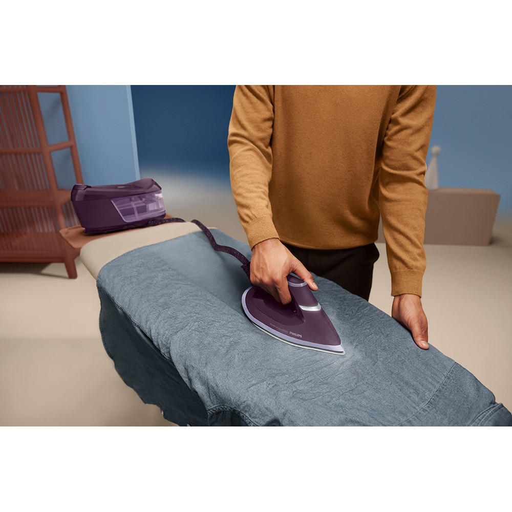 Statie de calcat PHILIPS PerfectCare Seria 6000 PSG6023/30, 2400W, 500g/min, 1.8l, talpa SteamGlide Plus, mov