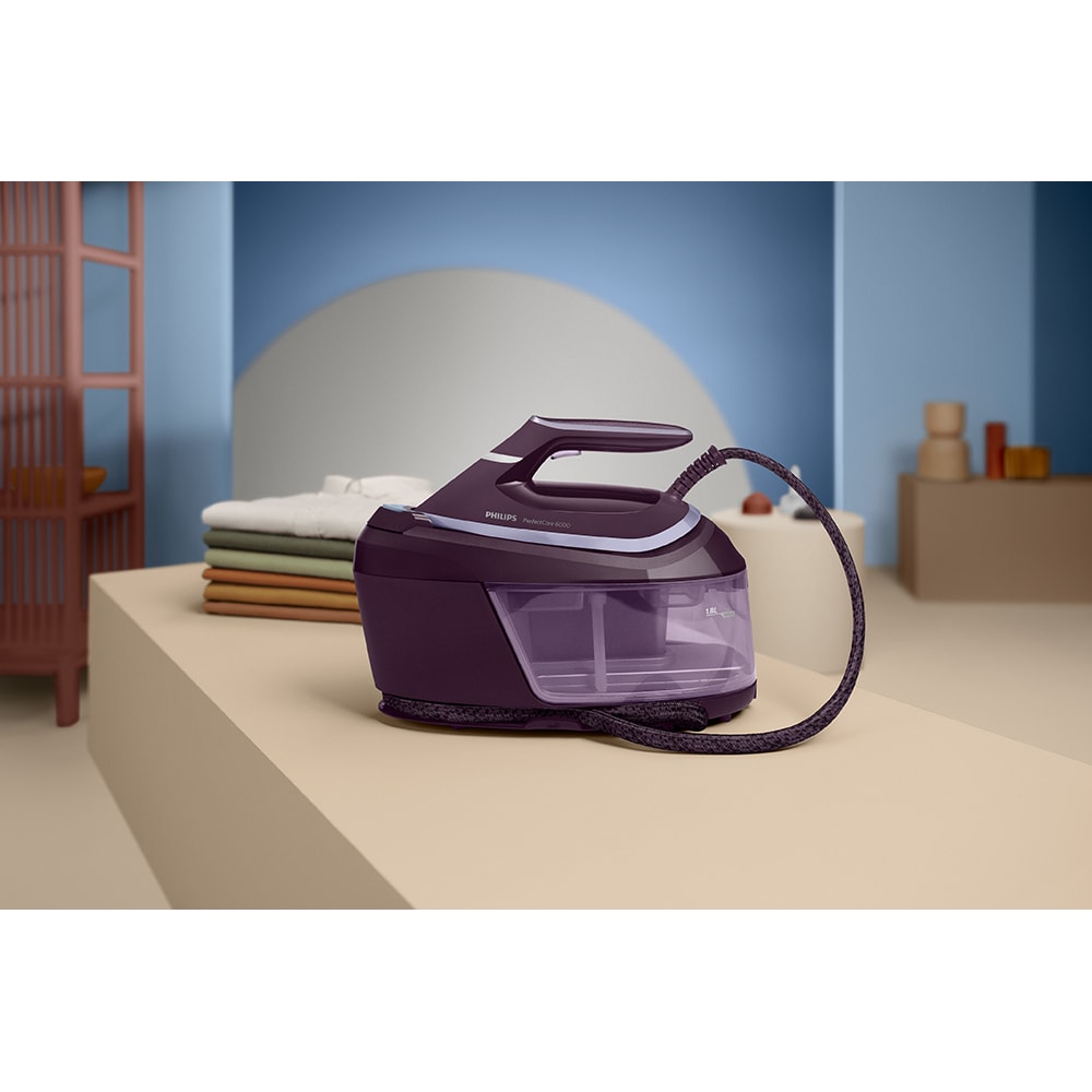 Statie de calcat PHILIPS PerfectCare Seria 6000 PSG6023/30, 2400W, 500g/min, 1.8l, talpa SteamGlide Plus, mov