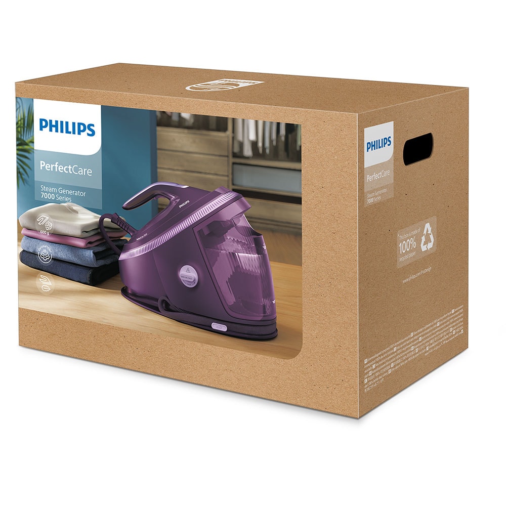 Statie de calcat PHILIPS PerfectCare Seria 7000 PSG7200/30, 3120W, 600g/min, 1.5l, talpa SteamGlide Elite, violet