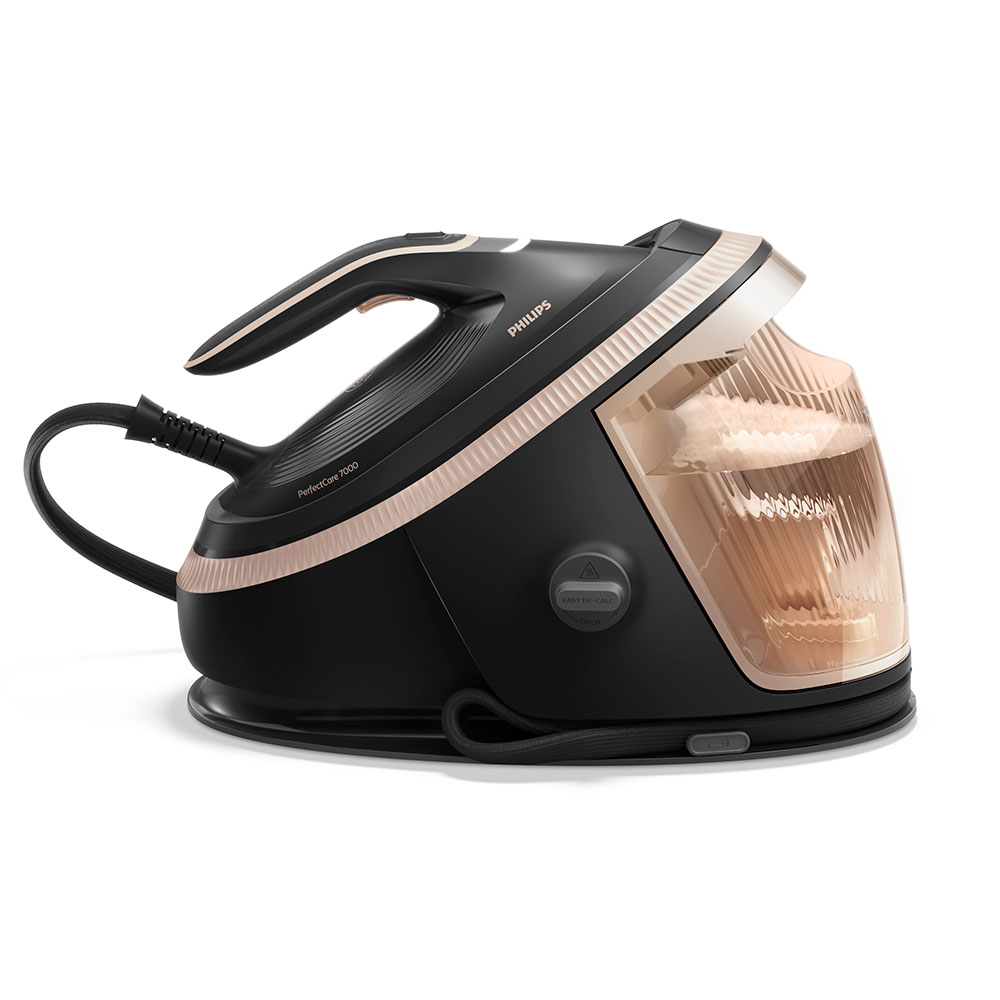 Statie de calcat PHILIPS PerfectCare Seria 7000 PSG7300/80, 3120W, 650g/min, 1.5l, talpa SteamGlide Elite, negru-auriu