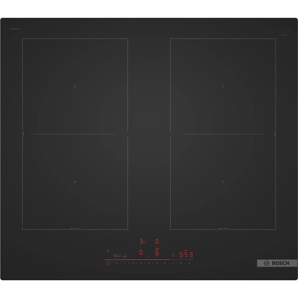 Plita incorporabila BOSCH PVQ61CHB1E, Inductie, 4 arzatoare, Touch Control, negru mat