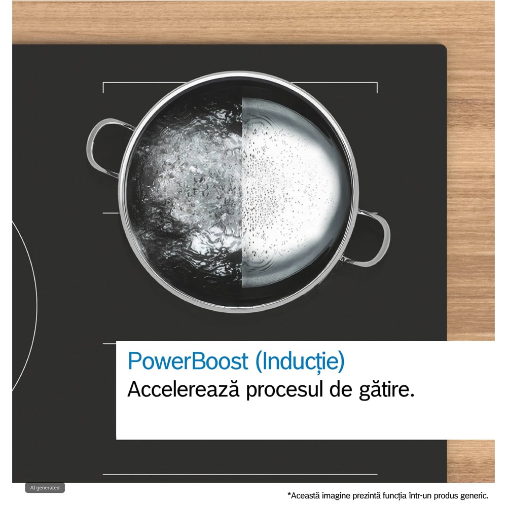 Plita incorporabila BOSCH PVQ61CHB1E, Inductie, 4 arzatoare, Touch Control, negru mat
