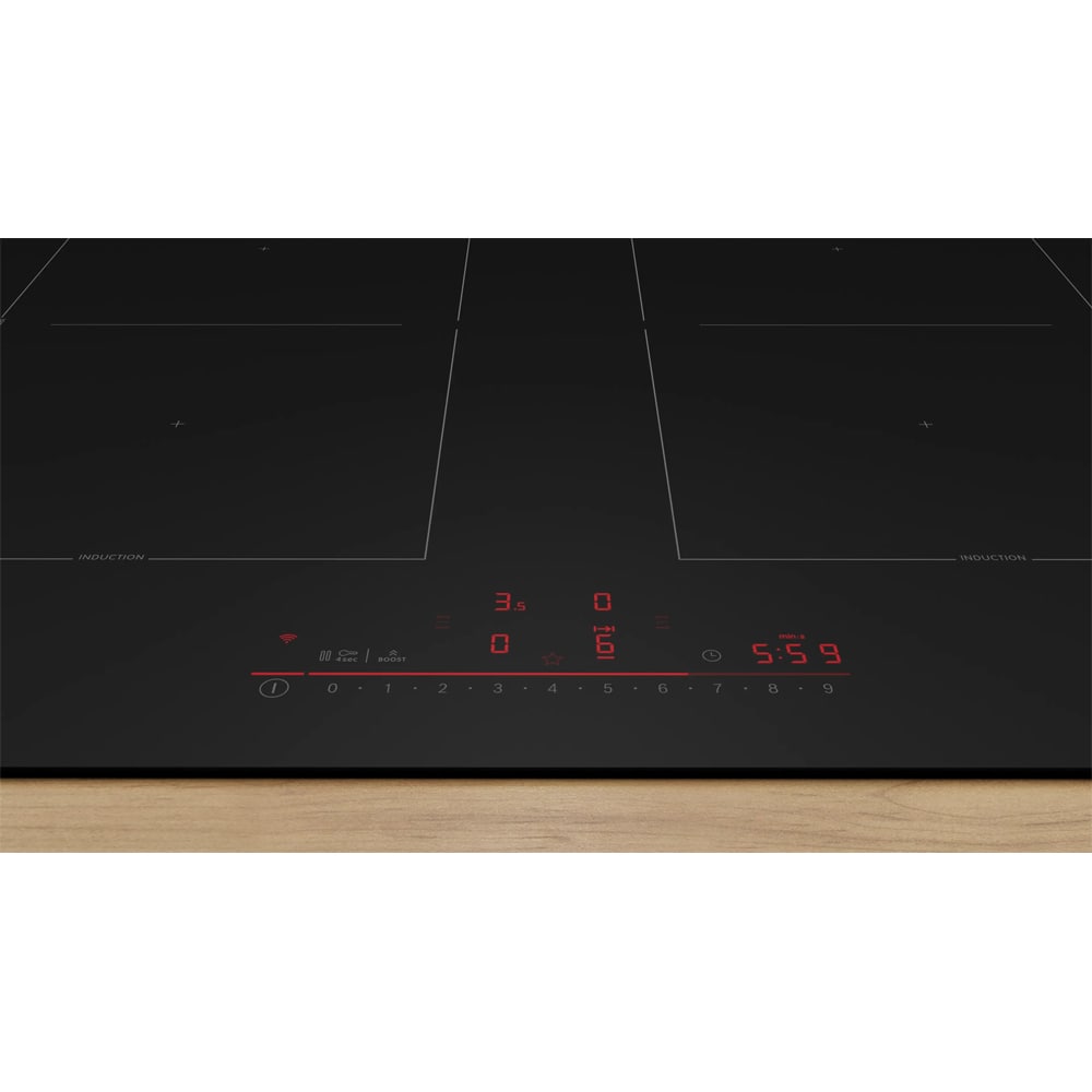 Plita incorporabila BOSCH PVQ61CHB1E, Inductie, 4 arzatoare, Touch Control, negru mat
