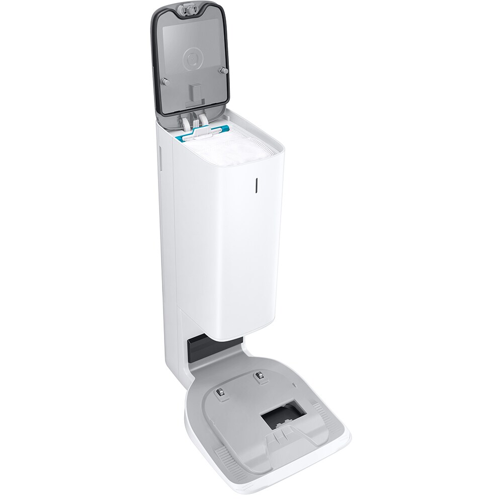 Aspirator robot SAMSUNG Jet Bot AI VR50T95735W/GE, 2.5l, 21.6V, autonomie max 90 min, Wi-Fi, Senzor Active Stereo 3D, alb-argintiu