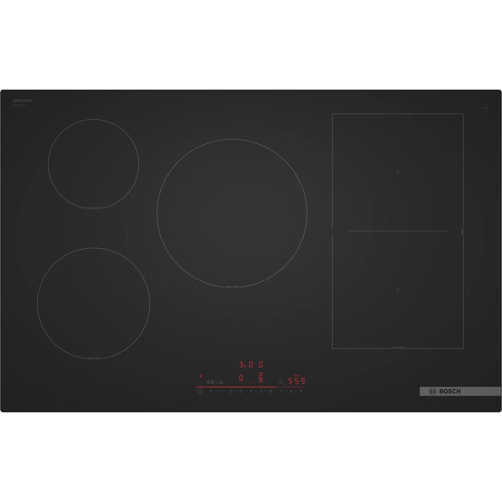 Plita incorporabila BOSCH PVW81CHB1E, Inductie, 5 arzatoare, Touch Control, negru mat