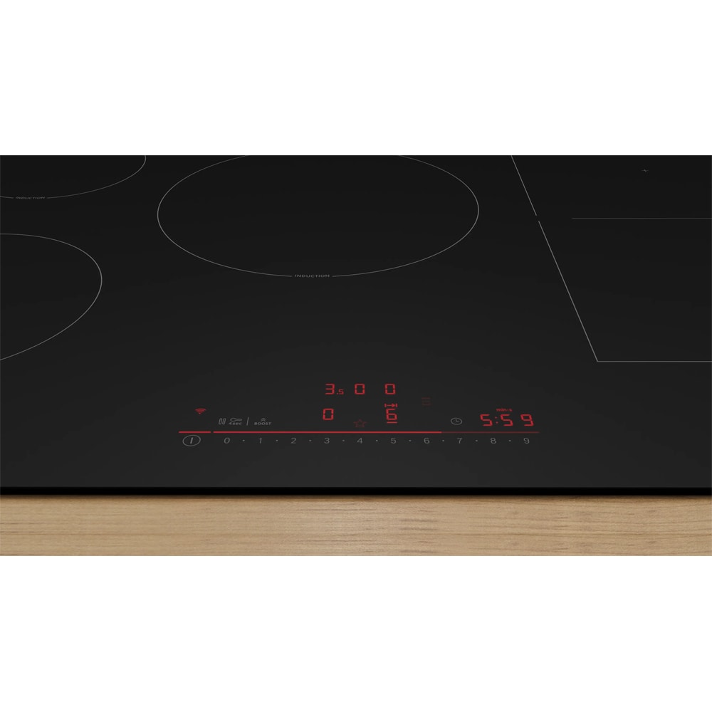 Plita incorporabila BOSCH PVW81CHB1E, Inductie, 5 arzatoare, Touch Control, negru mat