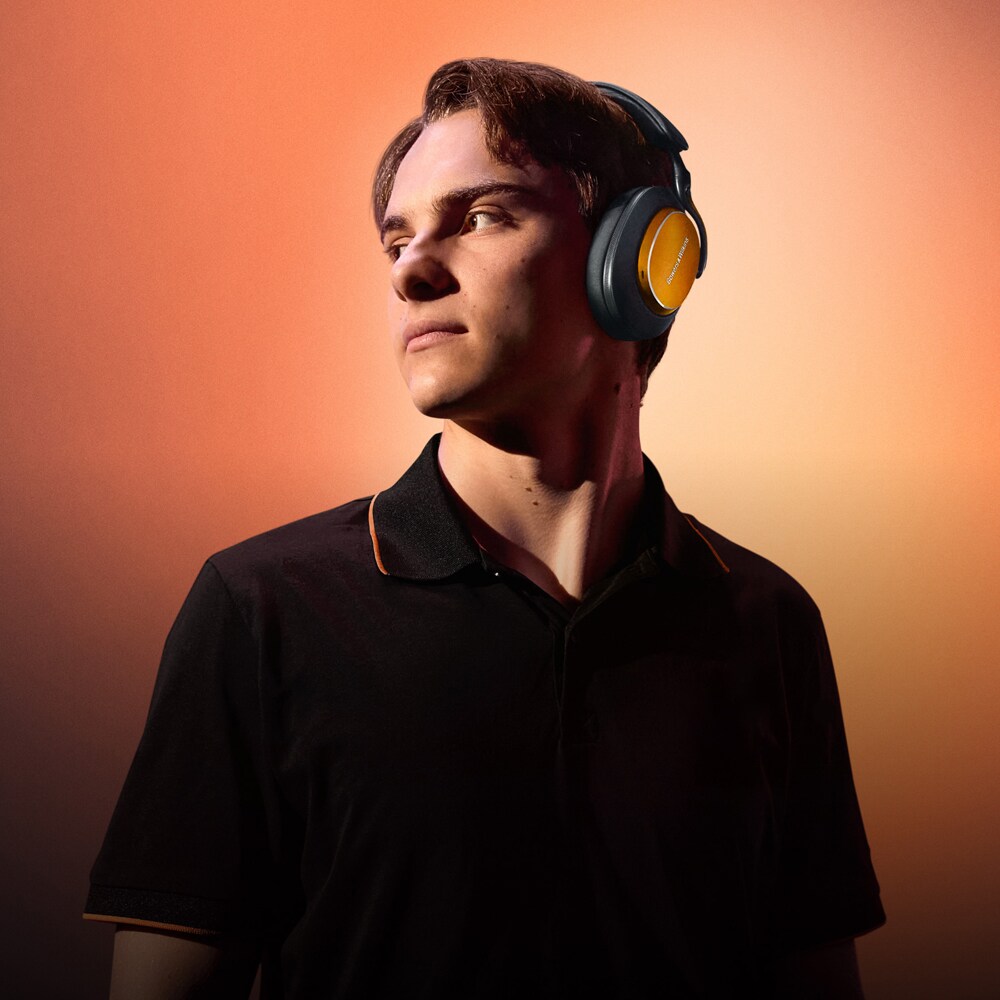 Casti BOWERS & WILKINS Px8 S2 McLaren, Bluetooth, Over-Ear, Microfon, Noise Cancelling, Anthracite Grey & Papaya