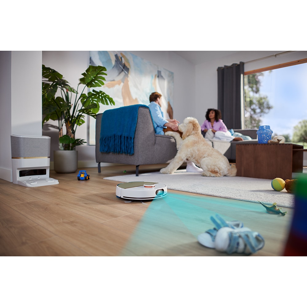 Aspirator robot PHILIPS Seria 7000 Aqua HomeRun XU7100/02, 0.26l, 14.4V, autonomie max 180 min, Wi-Fi, functie mop, alb-auriu