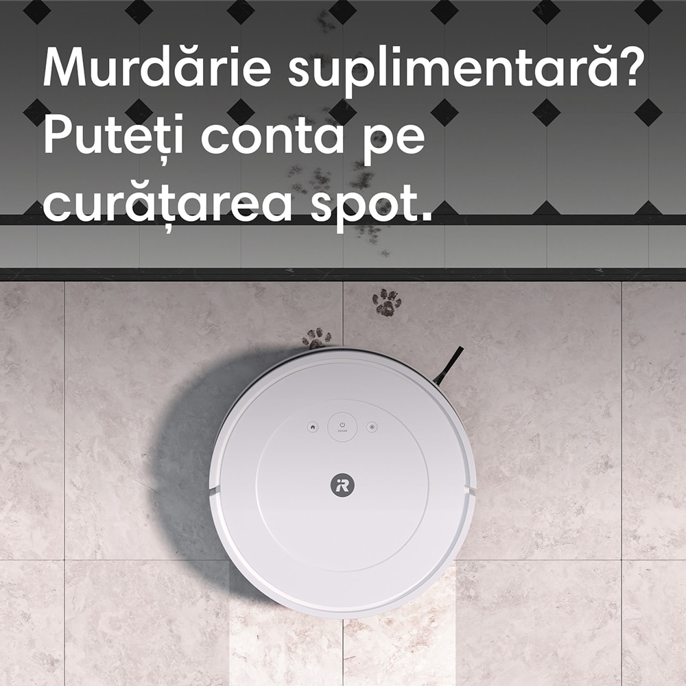 Aspirator robot IROBOT Combo Essential Y011240, 0.4l, autonomie max 120 min, functie mop, alb