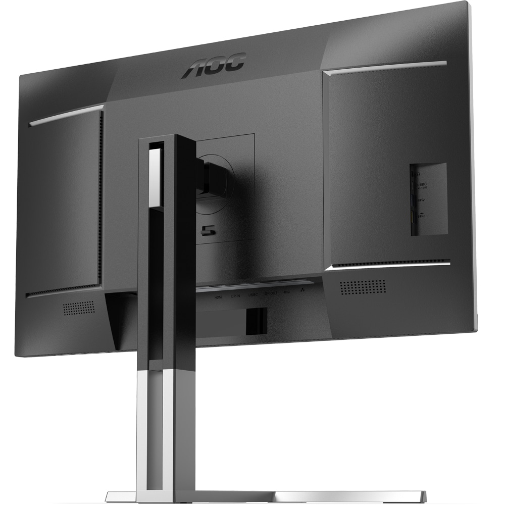 Monitor WLED IPS QD AOC Q27U3CV, 27" QHD, 75Hz, Flicker Free, boxe, pivot, negru