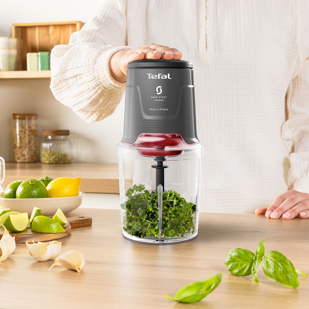 Tocator TEFAL Easy Press MQ740HF0, 0.5l, 600W, viteza variabila, gri-rosu