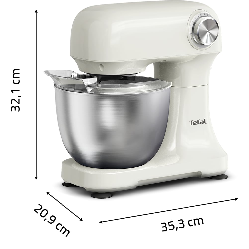Robot de bucatarie TEFAL Bake Easy QB140AF0, vas 3.5l, 500W, bej-argintiu