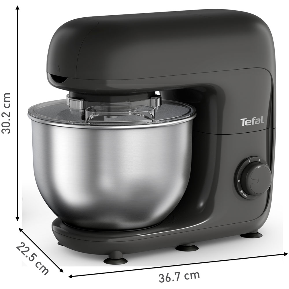 Robot de bucatarie TEFAL Bake Essential QB161H38, vas 4.8l, 800W, 6 trepte viteza, negru