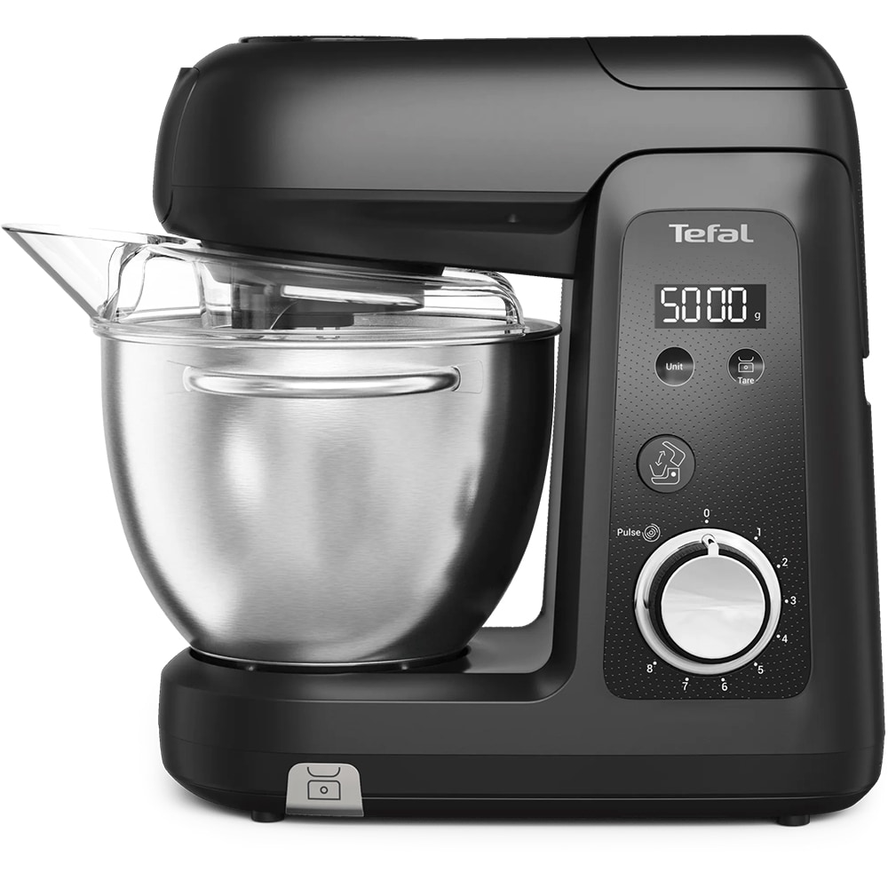 Robot de bucatarie TEFAL Bake Partner+ QB5458F0, vas 4.6l, 1100W, 8 trepte viteza, negru