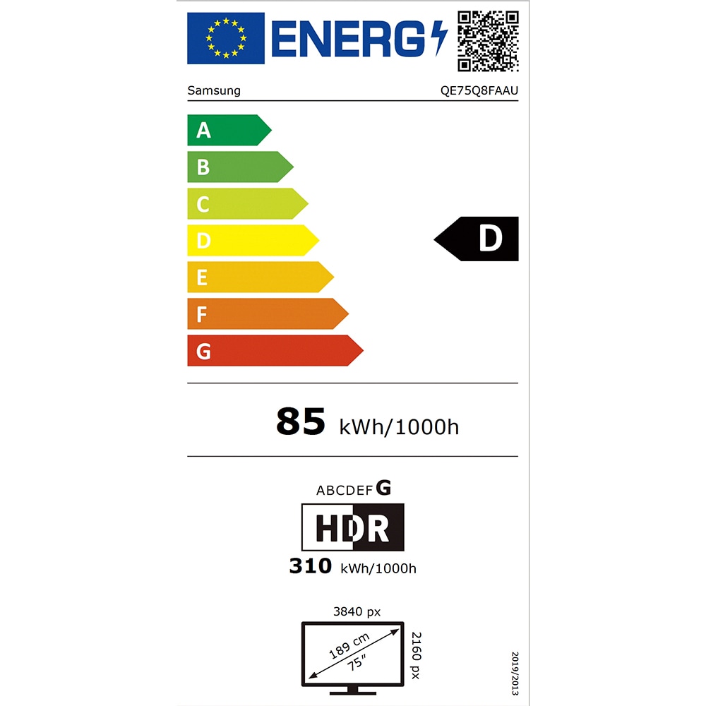 Televizor QLED Smart SAMSUNG 75Q8F, 4K, HDR, 189cm