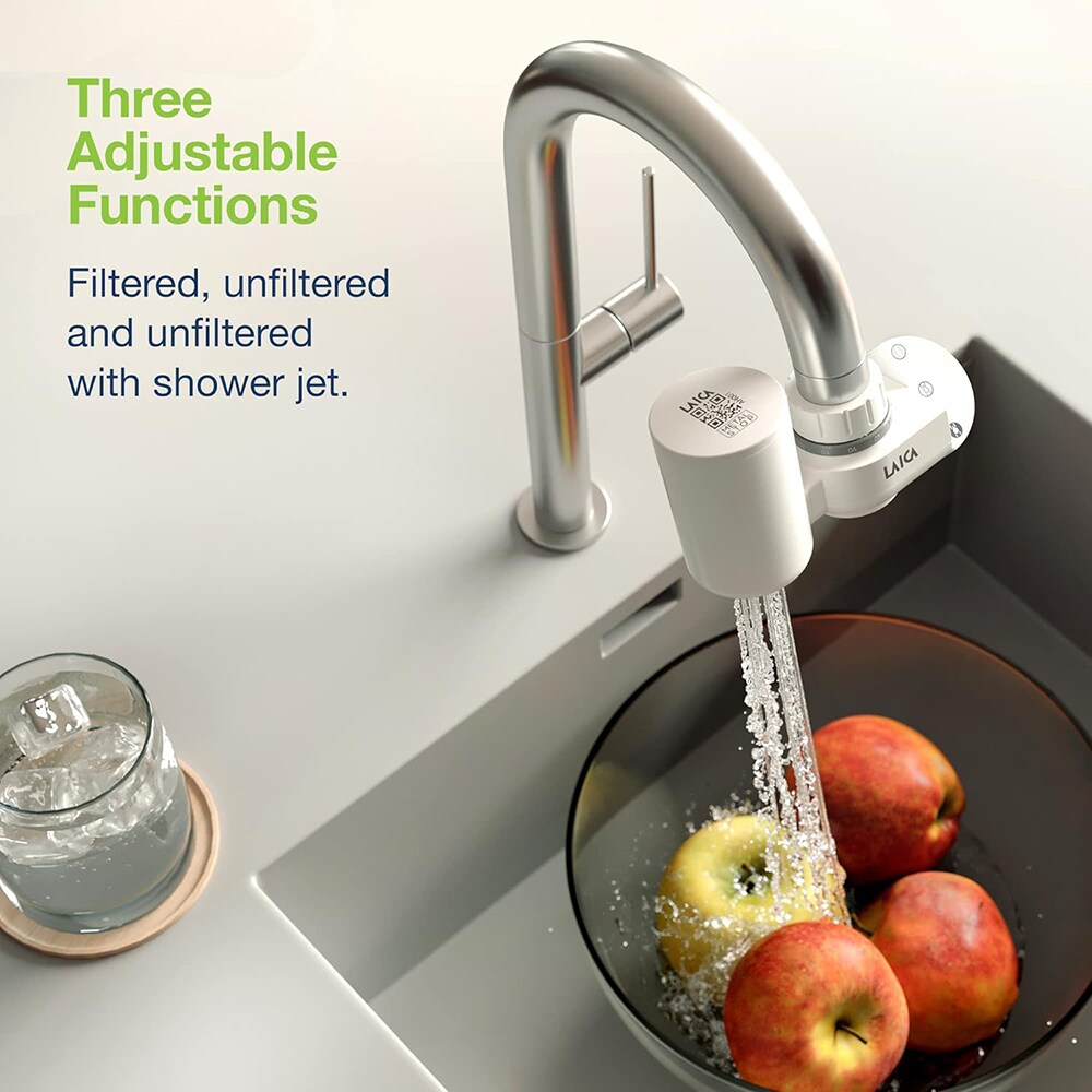 Filtru robinet LAICA Genova HydroSmart Metal Stop R20AA01, alb