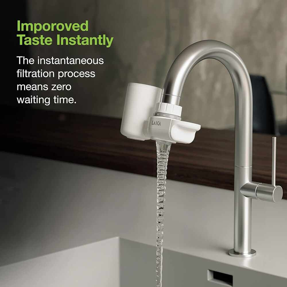 Filtru robinet LAICA Genova HydroSmart Metal Stop R20AA01, alb