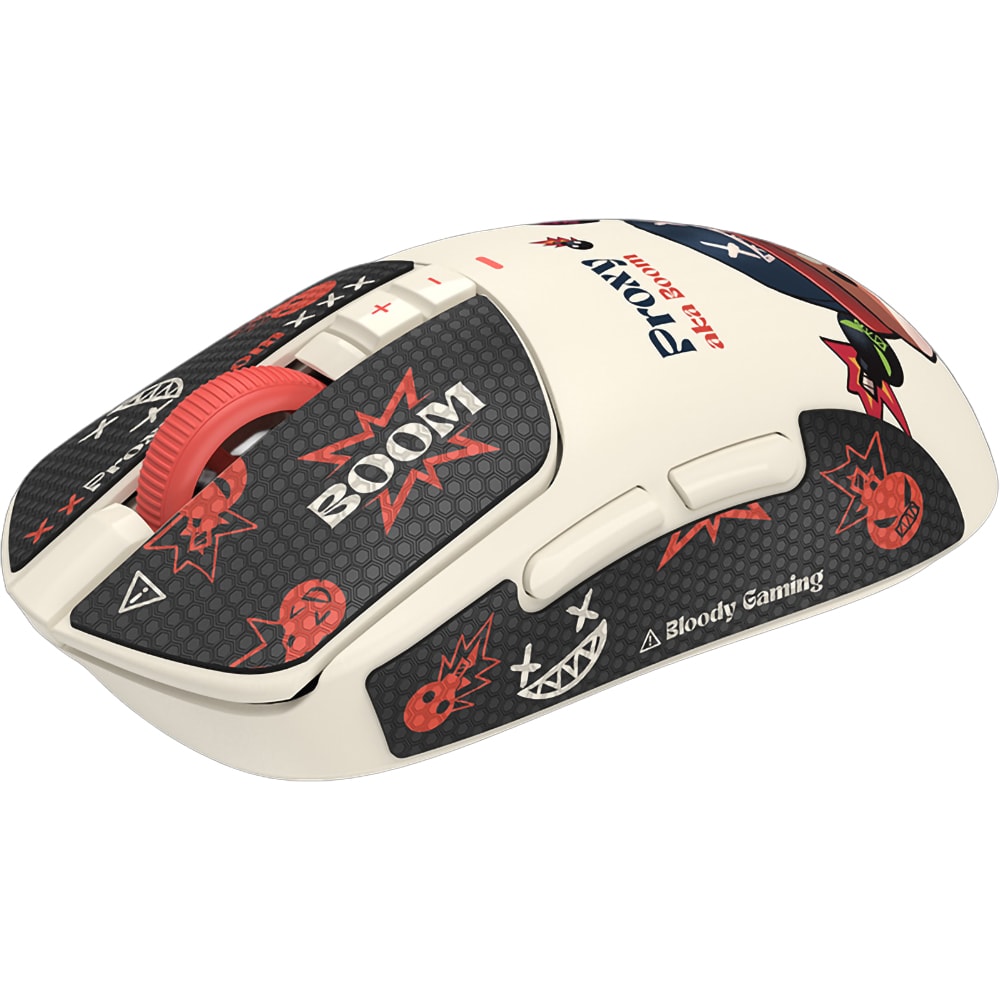 Mouse Gaming Wireless A4TECH R72 Ultra Duo Proxy Bloom, 20000 dpi, alb