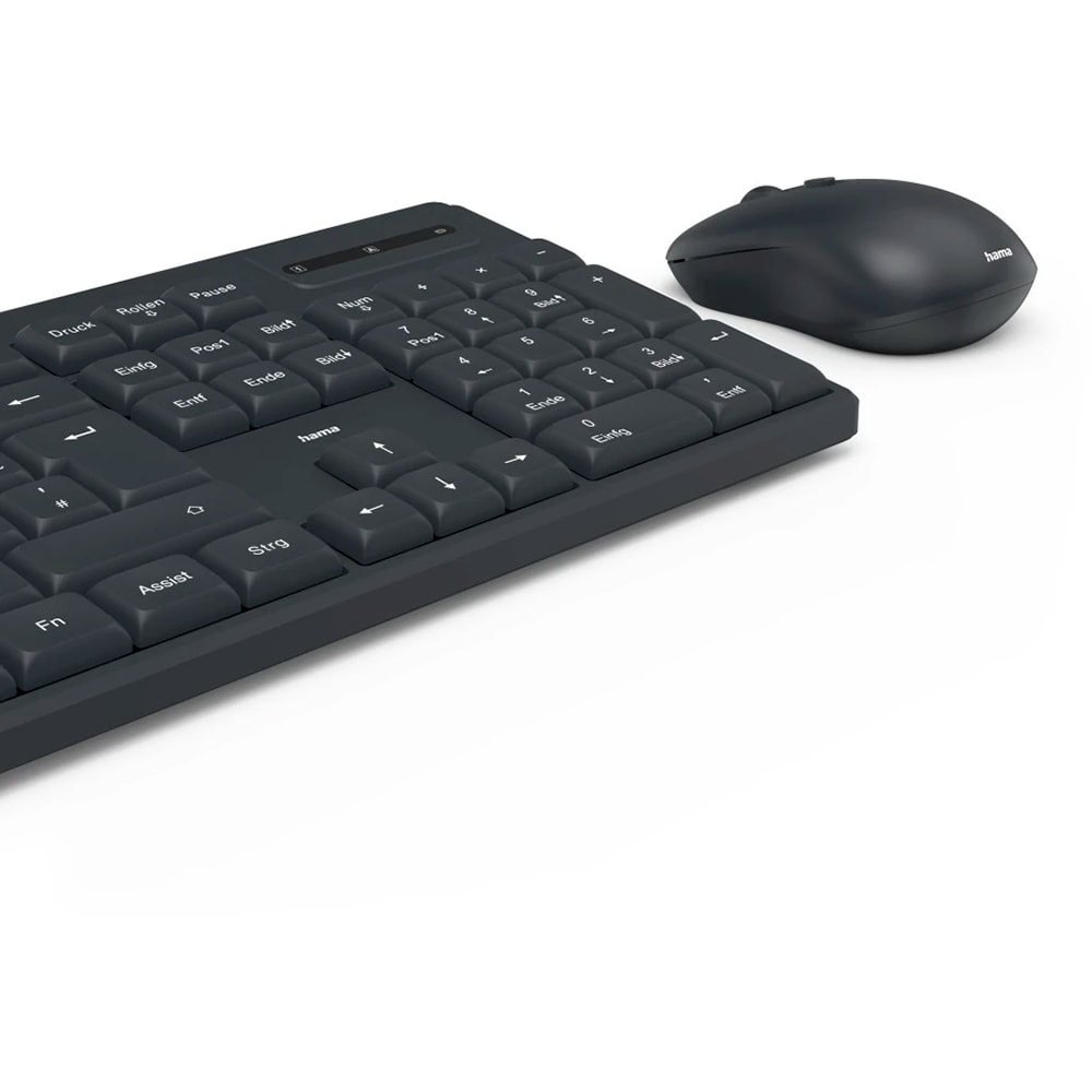 Kit tastatura si mouse Wireless HAMA WKM-200, USB, Layout RO, negru