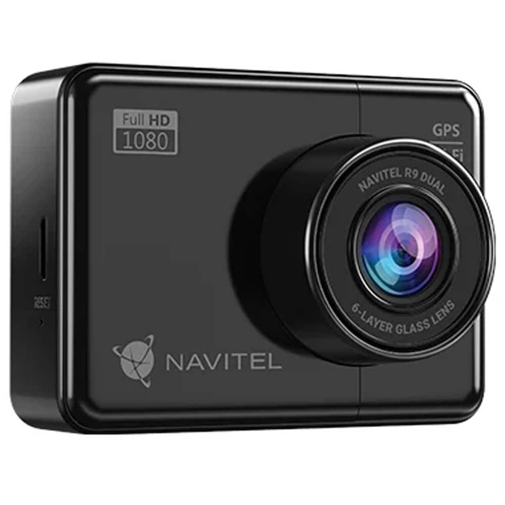 Camera auto duala DVR NAVITEL R9 Dual, 2.7", Full HD, GPS, negru