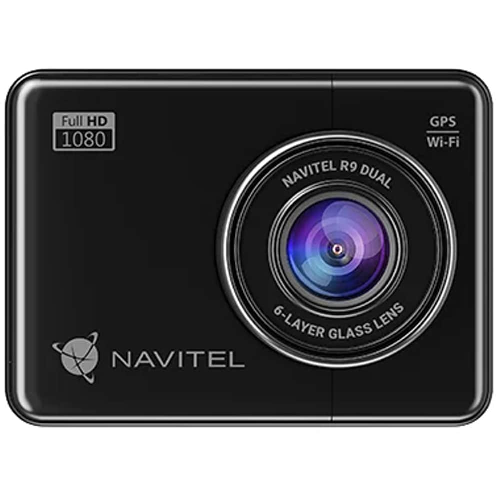 Camera auto duala DVR NAVITEL R9 Dual, 2.7", Full HD, GPS, negru