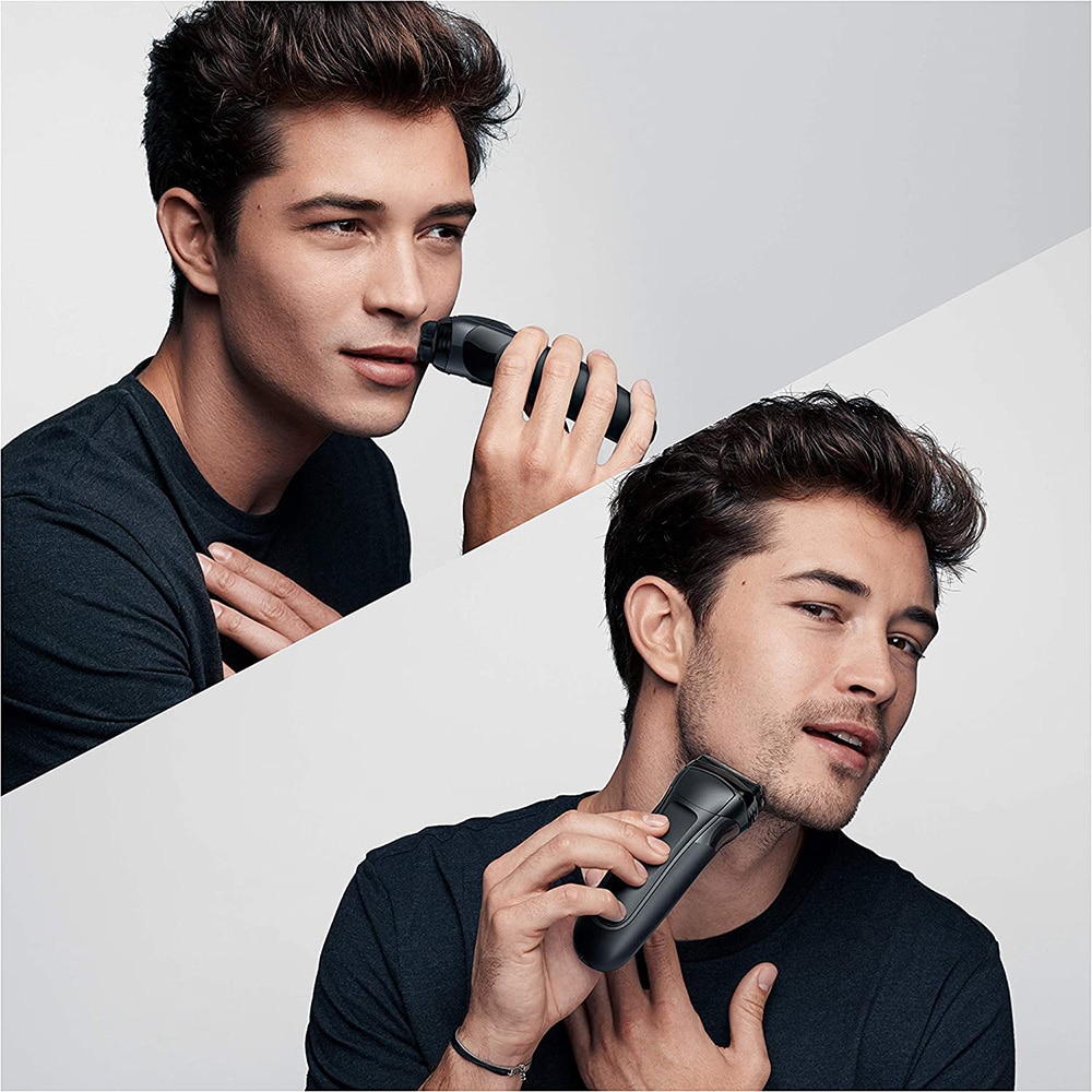 Aparat de ras BRAUN Series 3 3000s, acumulator, autonomie 45 min, MicroComb, negru