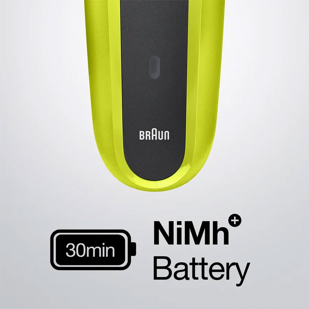 Aparat de ras BRAUN 300BT, acumulator, autonomie 30 min, negru-verde