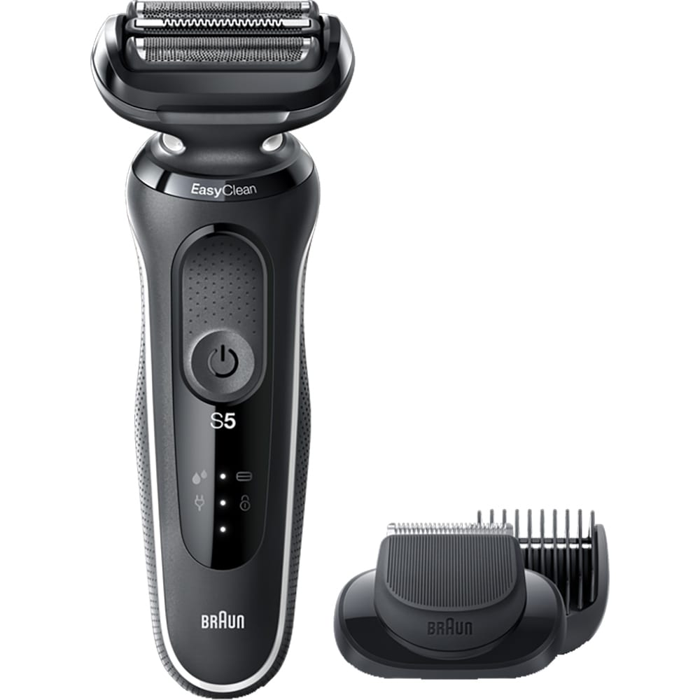 Aparat de ras BRAUN Series 5 50-W1500, Wet&Dry, Easy Click, Easy Clean, autonomie 50 min, 3 elemente de taiere, negru