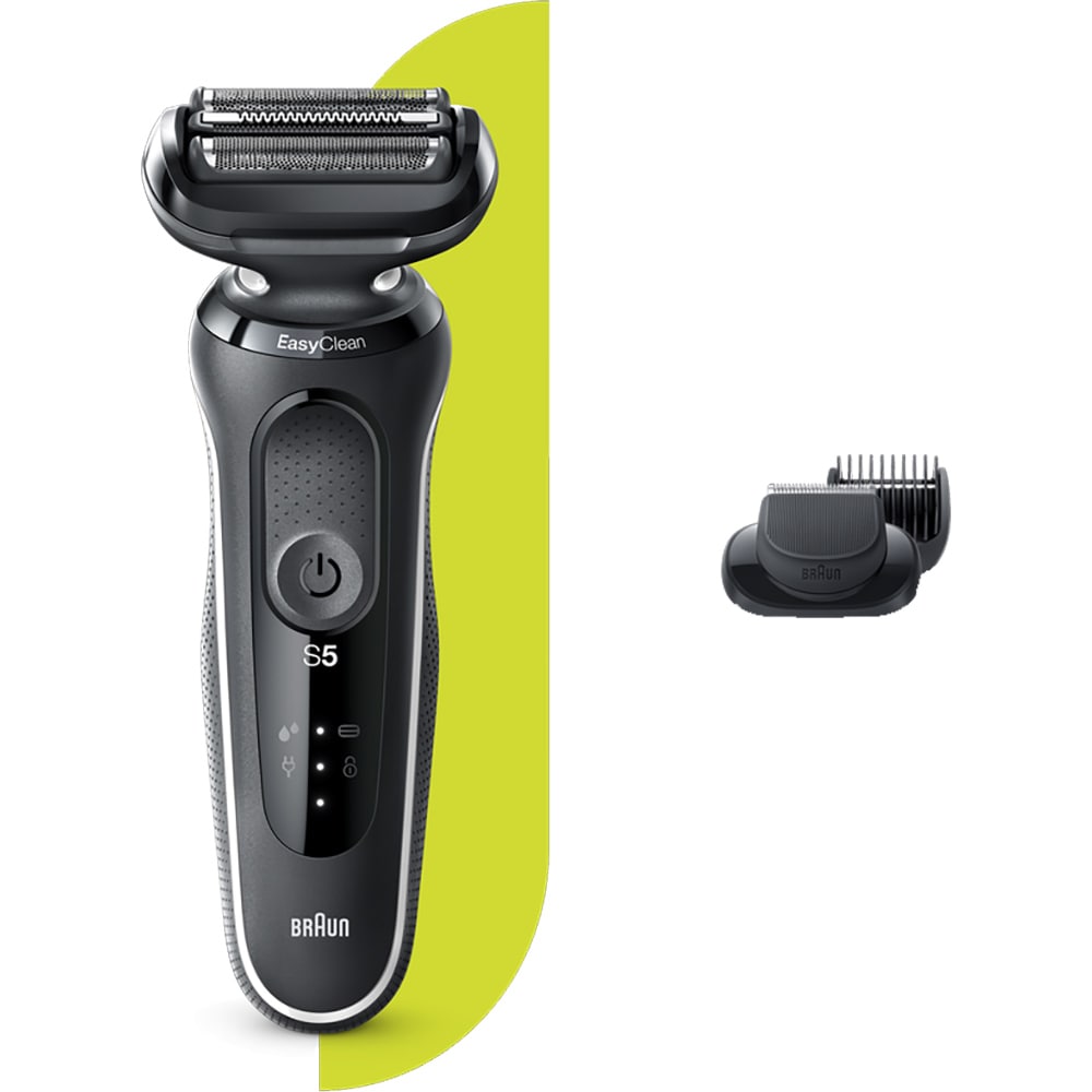 Aparat de ras BRAUN Series 5 50-W1500, Wet&Dry, Easy Click, Easy Clean, autonomie 50 min, 3 elemente de taiere, negru