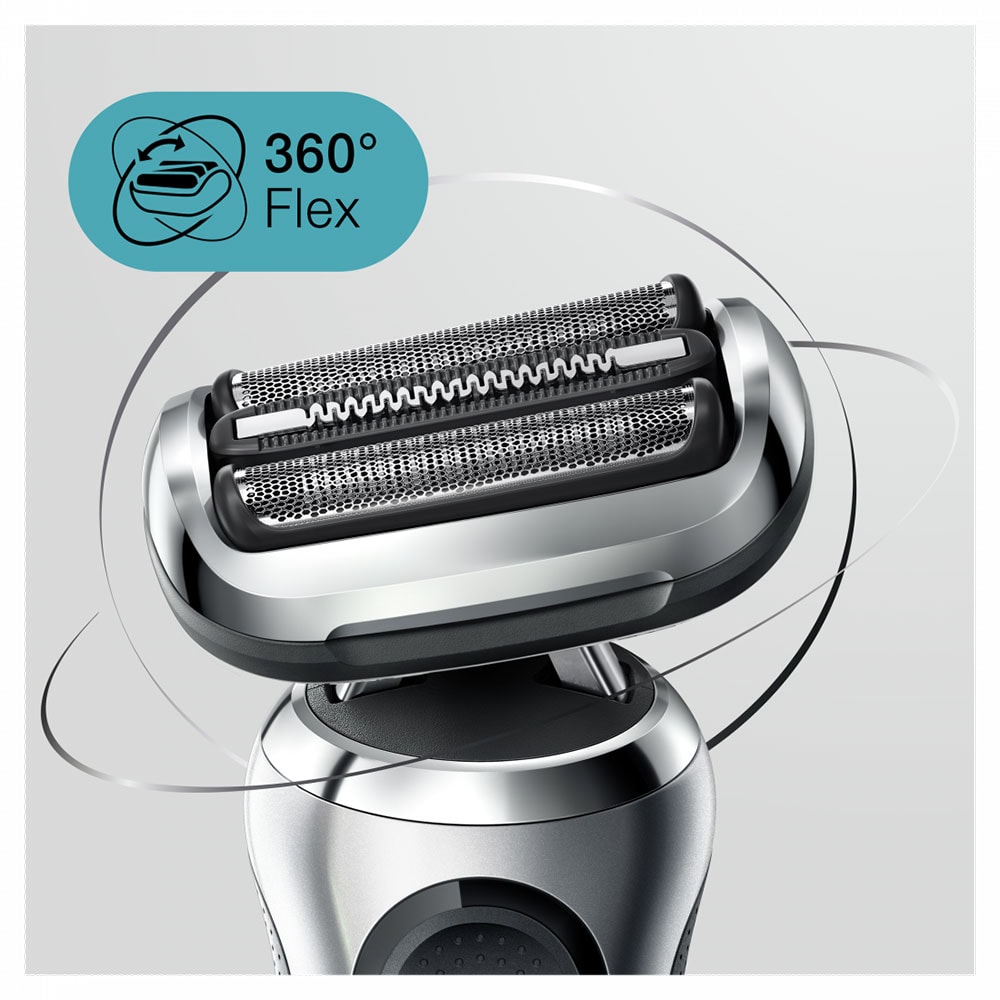 Aparat de ras BRAUN Series 7 70-S4200, acumulator, autonomie 50 min, EasyClick, argintiu