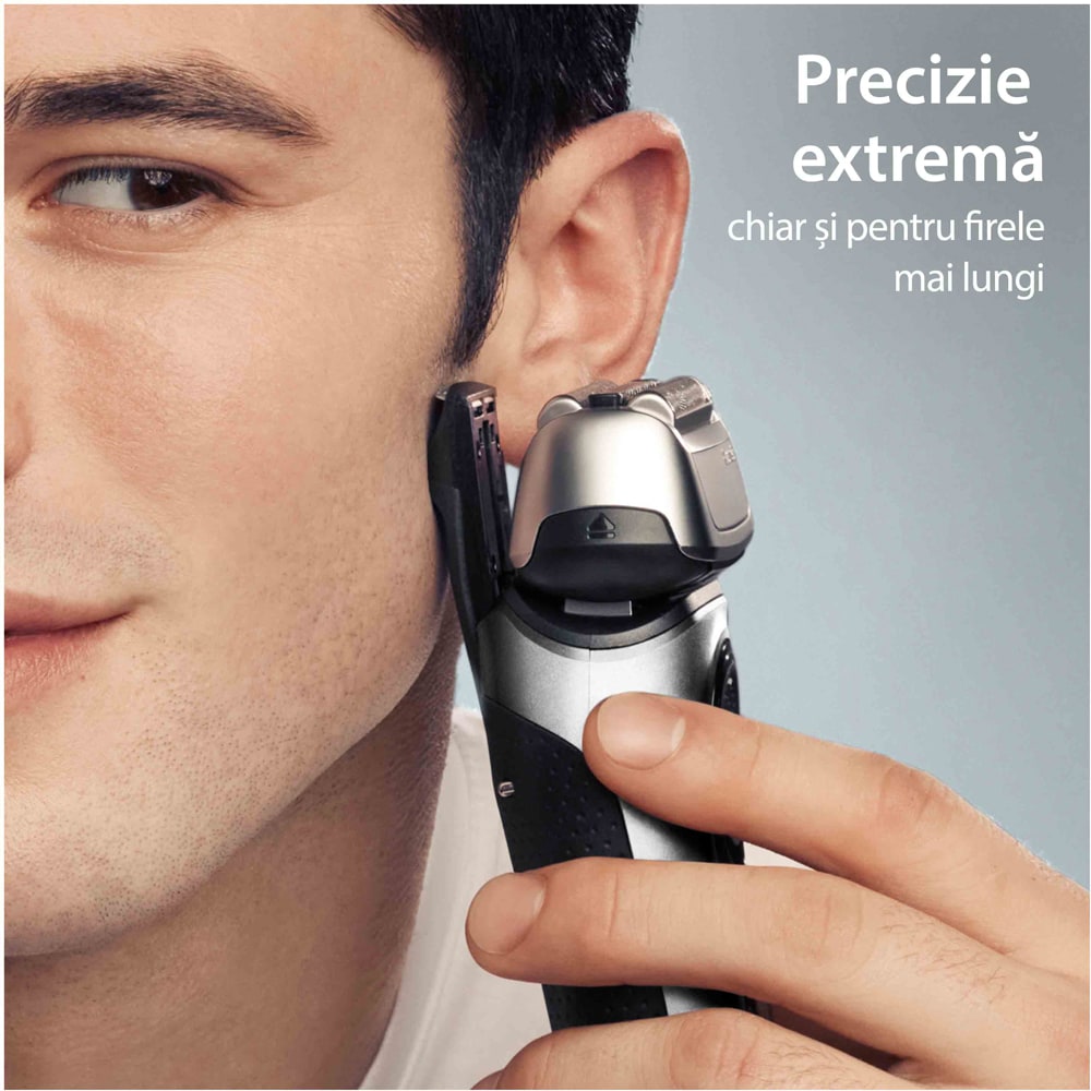 Aparat de ras BRAUN Series 8 8517S, Wet & Dry, autonomie 60 min, 4 elemente de taiere, argintiu