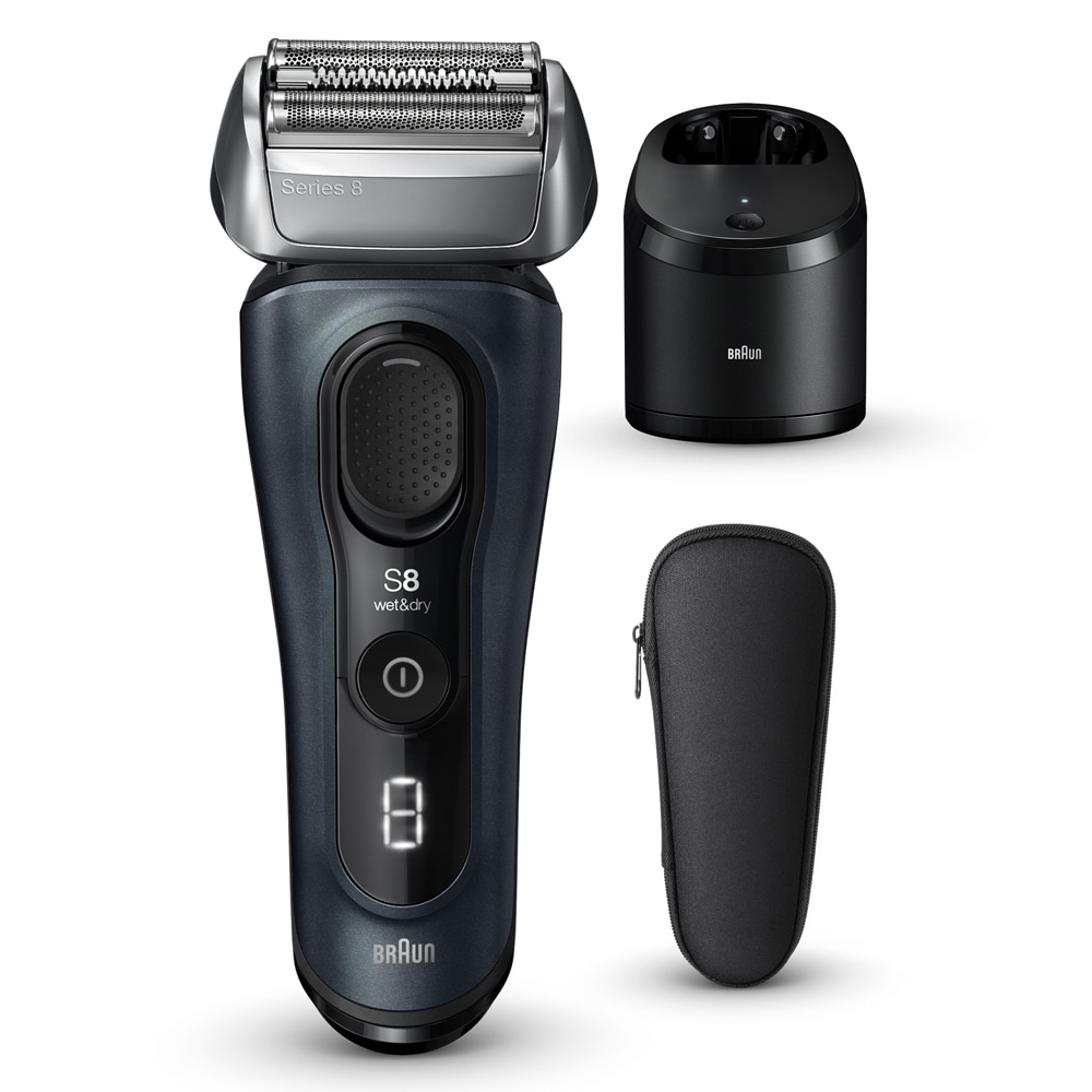 Aparat de ras BRAUN Series 8 8563CC, Wet & Dry, autonomie 60 min, 4 elemente de taiere, gri