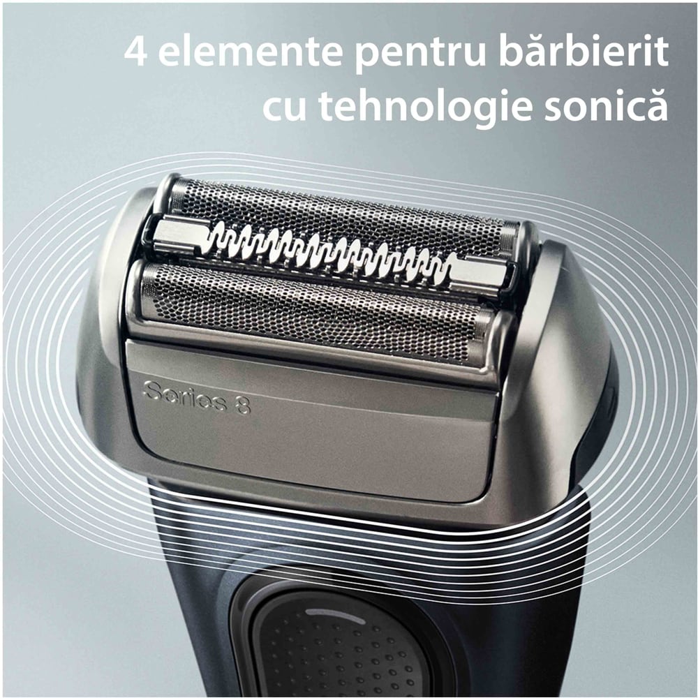Aparat de ras BRAUN Series 8 8563CC, Wet & Dry, autonomie 60 min, 4 elemente de taiere, gri