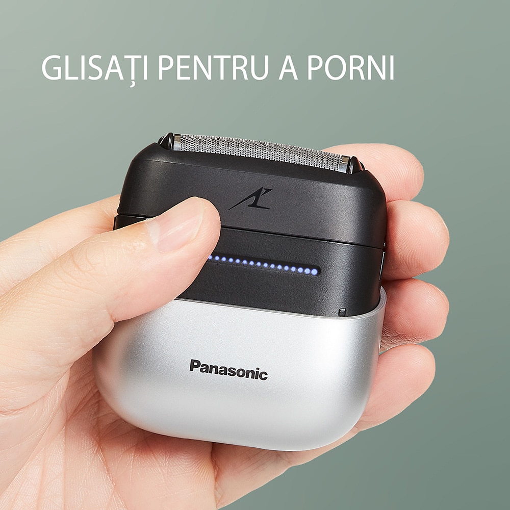 Aparat de ras portabil PANASONIC ES-CM3BKS503 Seria 700, Wet&Dry, autonomie 45 min, 2 elemente de taiere, argintiu