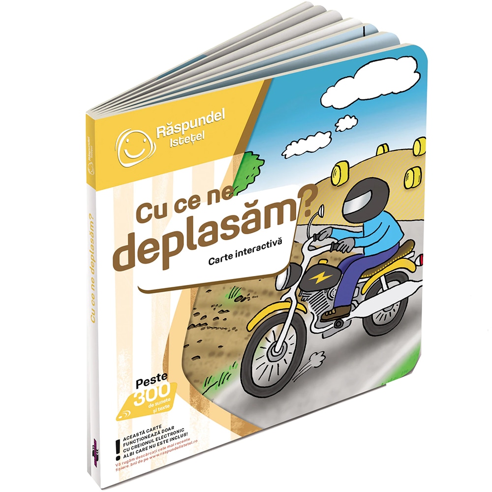 Carte interactiva RASPUNDEL ISTETEL Cu ce ne deplasam 19584, 2 ani+, multicolor