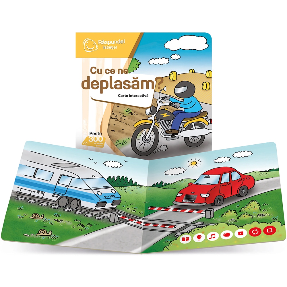 Carte interactiva RASPUNDEL ISTETEL Cu ce ne deplasam 19584, 2 ani+, multicolor