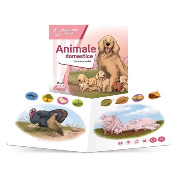 Carte interactiva RASPUNDEL ISTETEL Animale domestice 19585, 2 ani+, multicolor