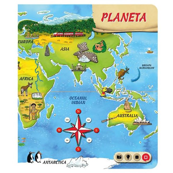 Carte interactiva RASPUNDEL ISTETEL Atlasul lumii 69369, 7 ani+, multicolor