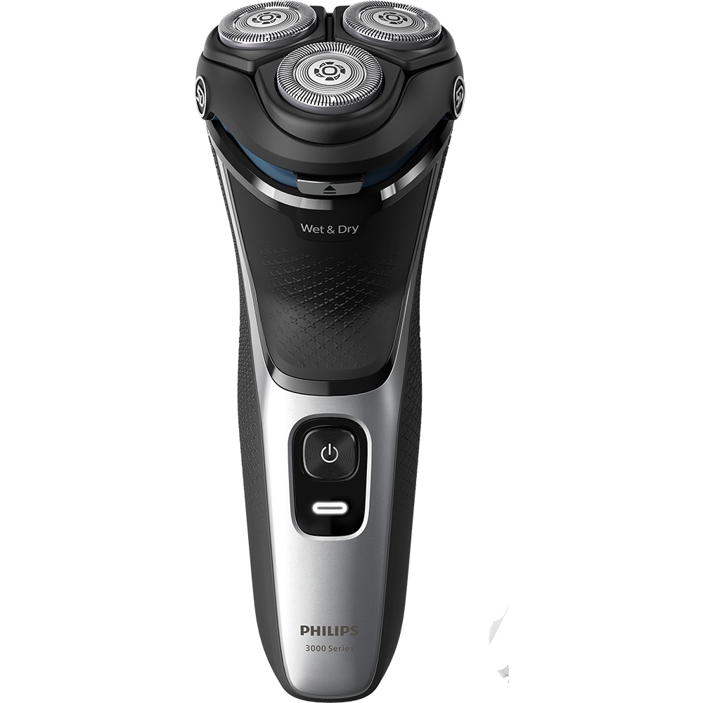 Aparat de ras PHILIPS Seria3000 S3143/00, Wet&Dry, autonomie 60 min, 3 elemente de taiere, argintiu