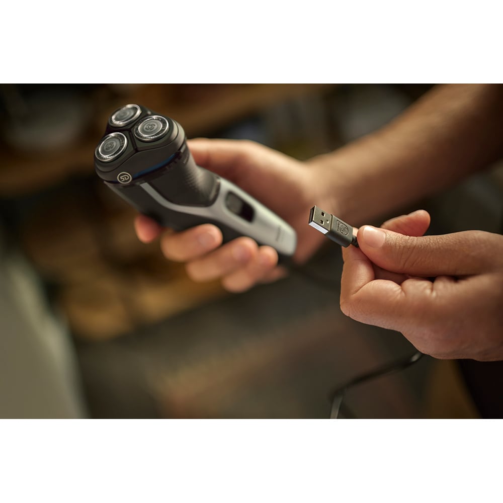 Aparat de ras PHILIPS Seria3000 S3143/00, Wet&Dry, autonomie 60 min, 3 elemente de taiere, argintiu