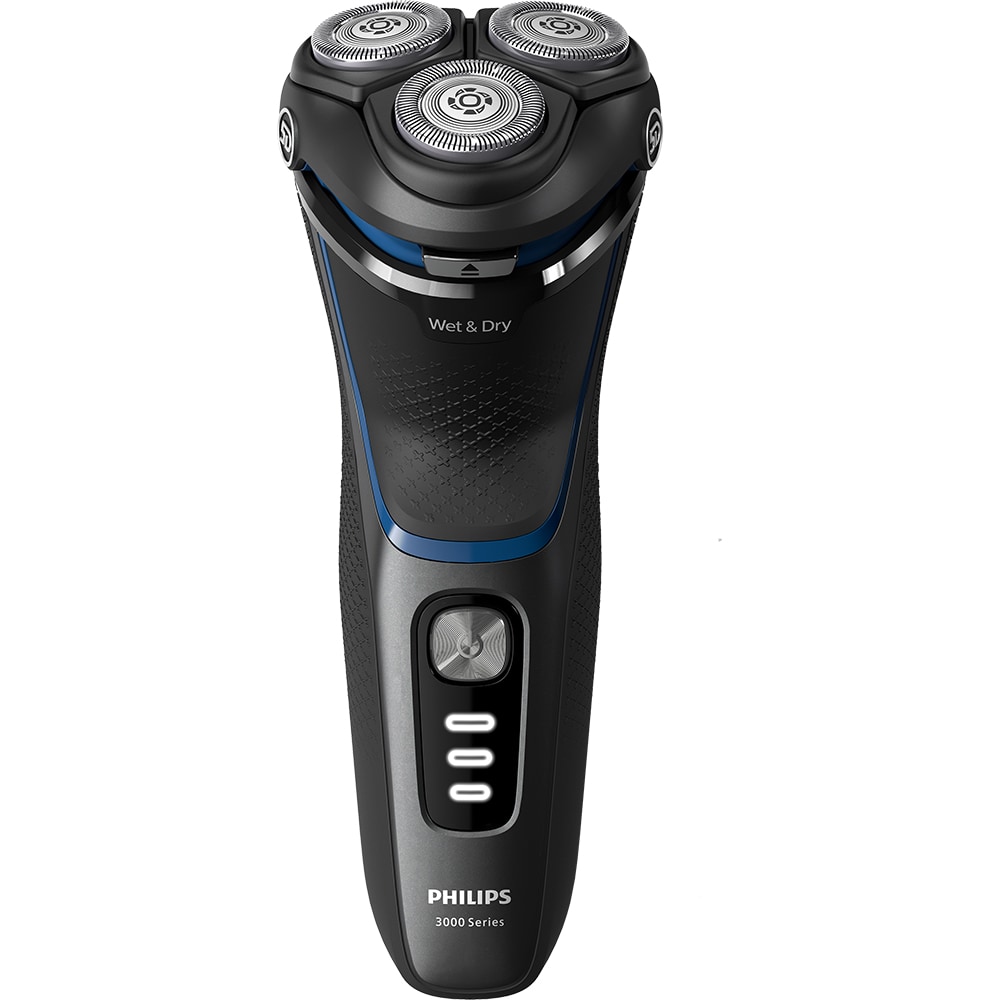 Aparat de ras PHILIPS Seria3000 S3344/13, Wet&Dry, autonomie 60 min, 3 elemente de taiere, negru