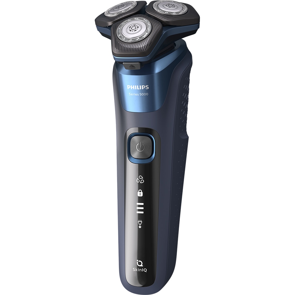 Aparat de ras PHILIPS Shaver Series 5000 S5885/35, acumulator, autonomie 60 min, SkinIQ, albastru